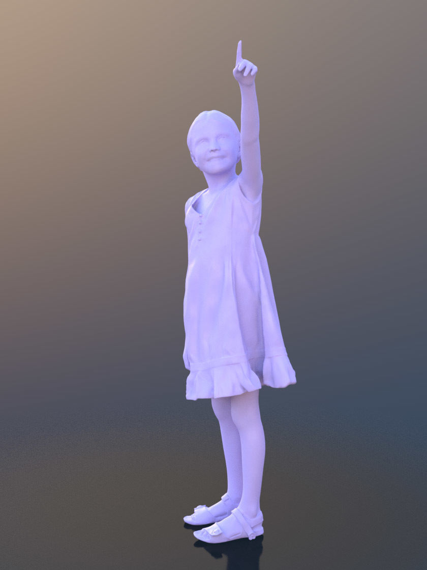 Lilly 10249 - Showing Casual Girl Low-poly 3D model_3