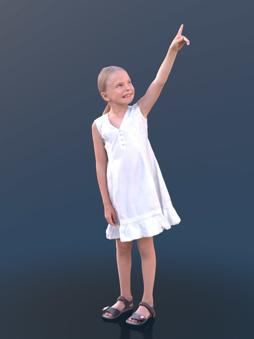 Lilly 10249 - Showing Casual Girl Low-poly 3D model_2