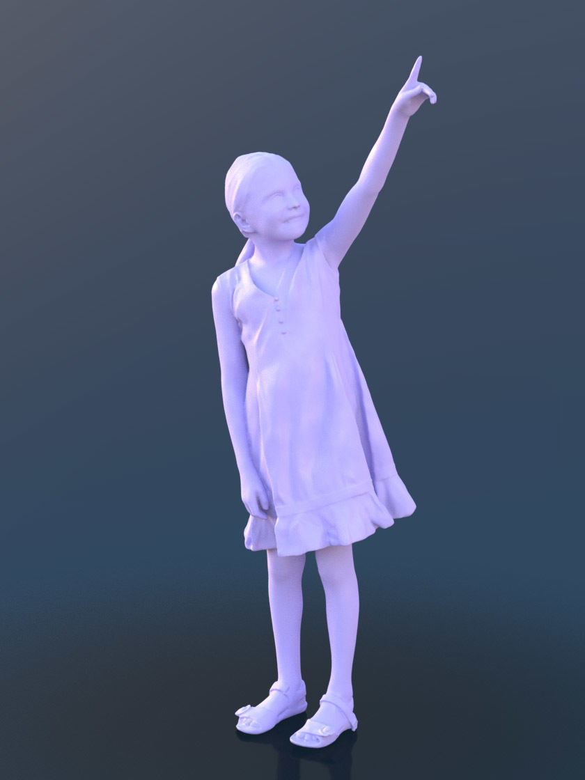 Lilly 10249 - Showing Casual Girl Low-poly 3D model_4