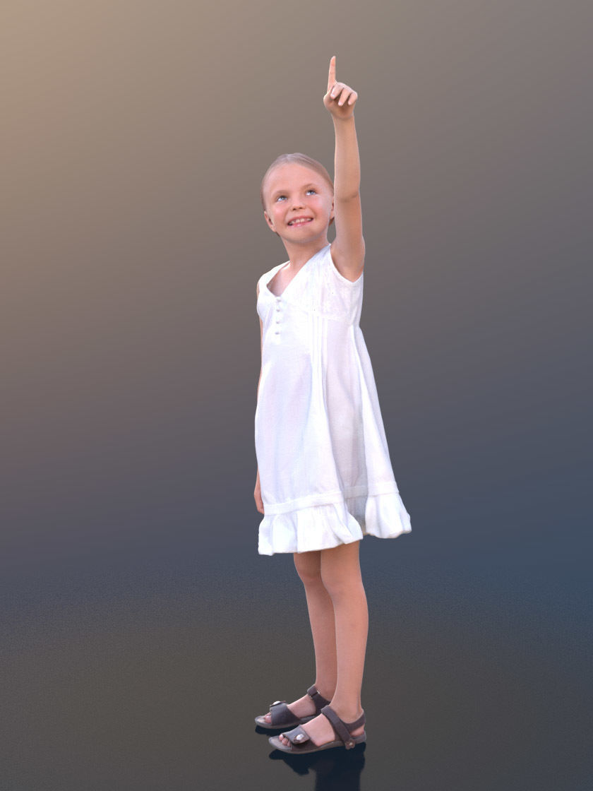 Lilly 10249 - Showing Casual Girl Low-poly 3D model_1