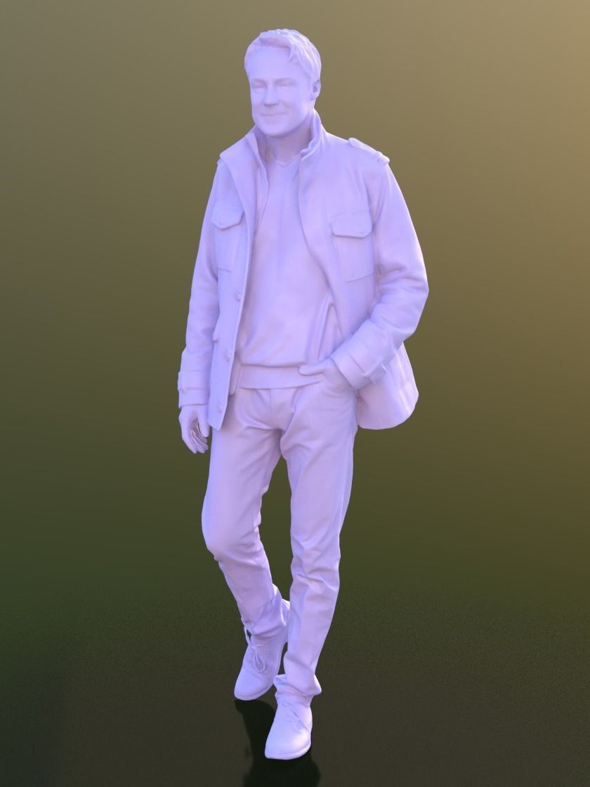 Carlos 10237 - Walking Casual Man Low-poly 3D model_3