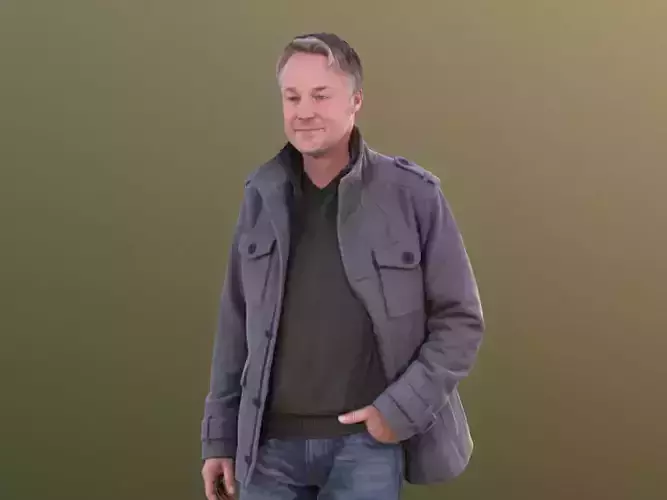 Carlos 10237 - Walking Casual Man Low-poly 3D model