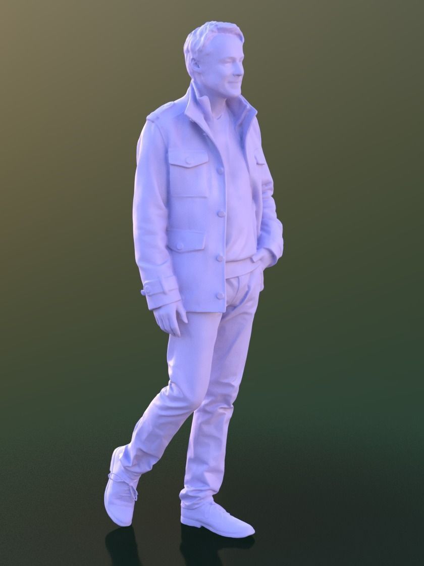 Carlos 10237 - Walking Casual Man Low-poly 3D model_4