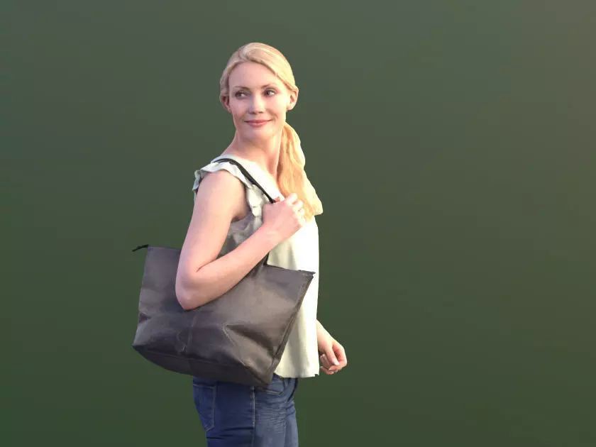 Kim 10208 - Walking Casual Woman Low-poly 3D model_0