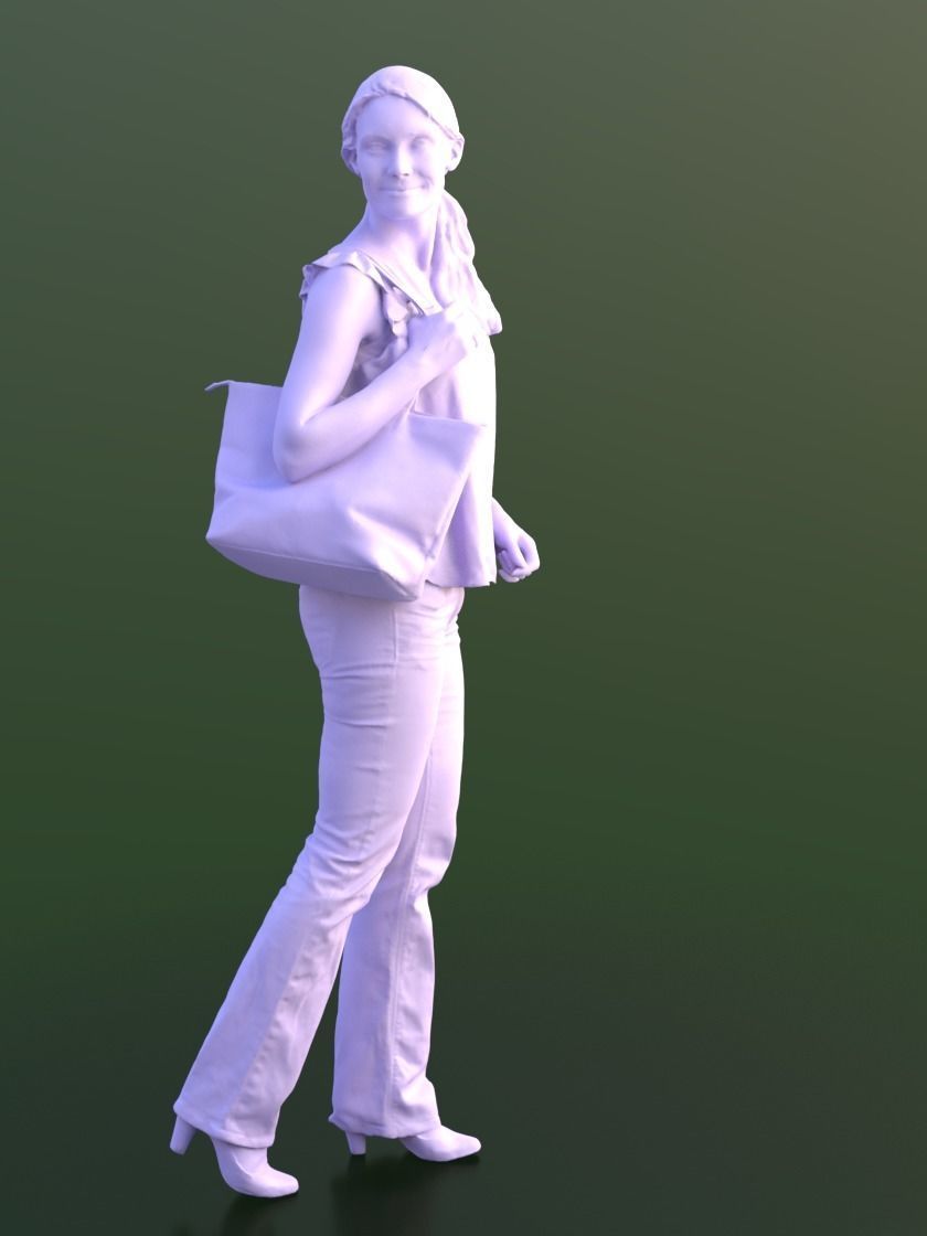 Kim 10208 - Walking Casual Woman Low-poly 3D model_3