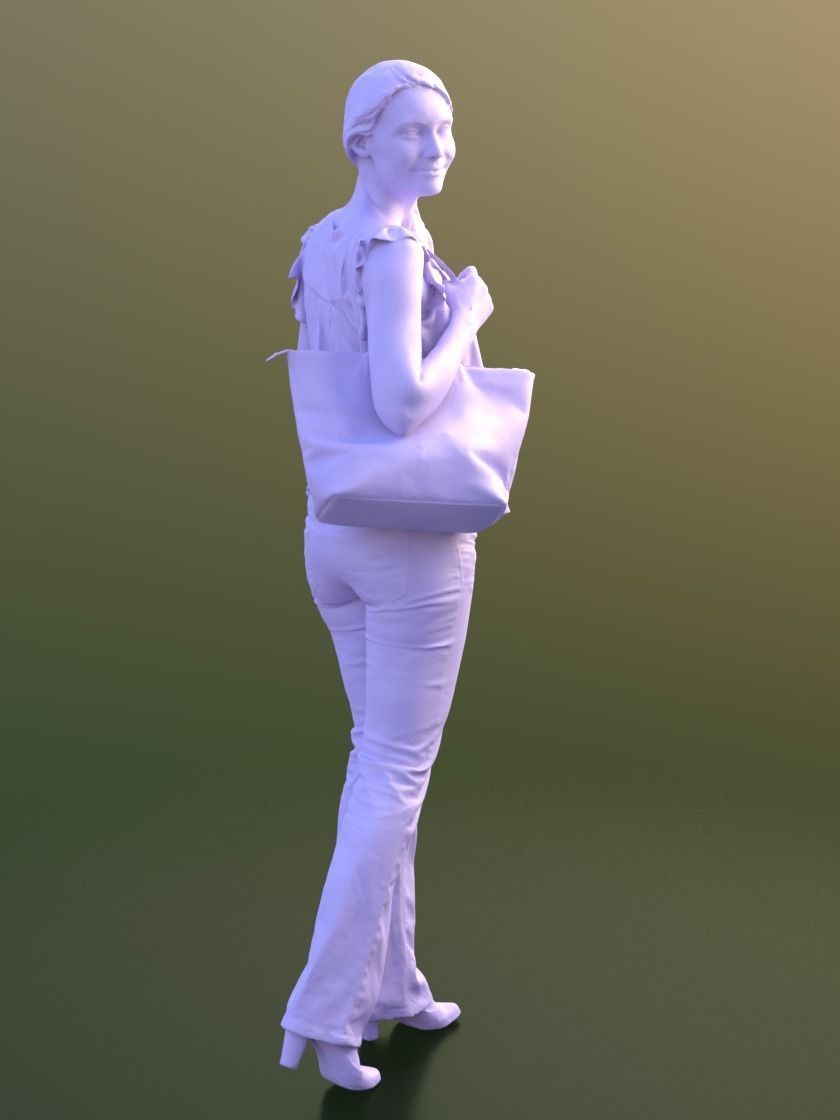 Kim 10208 - Walking Casual Woman Low-poly 3D model_4
