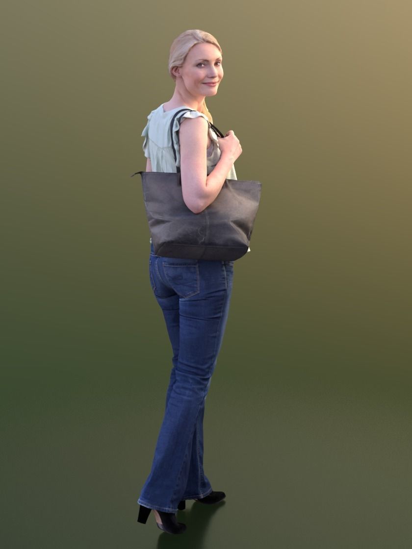 Kim 10208 - Walking Casual Woman Low-poly 3D model_2