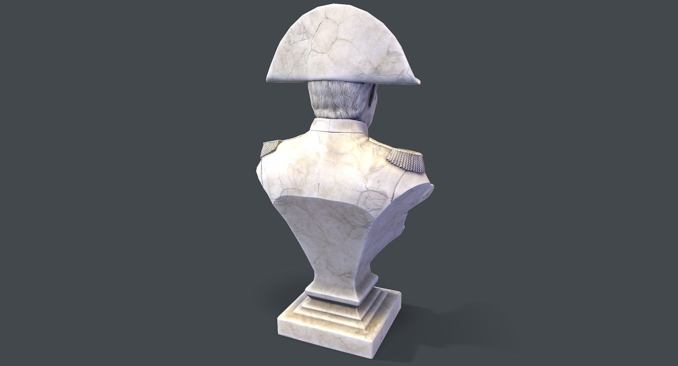 Napoleon Bonaparte Bust lowpoly Low-poly 3D model_6