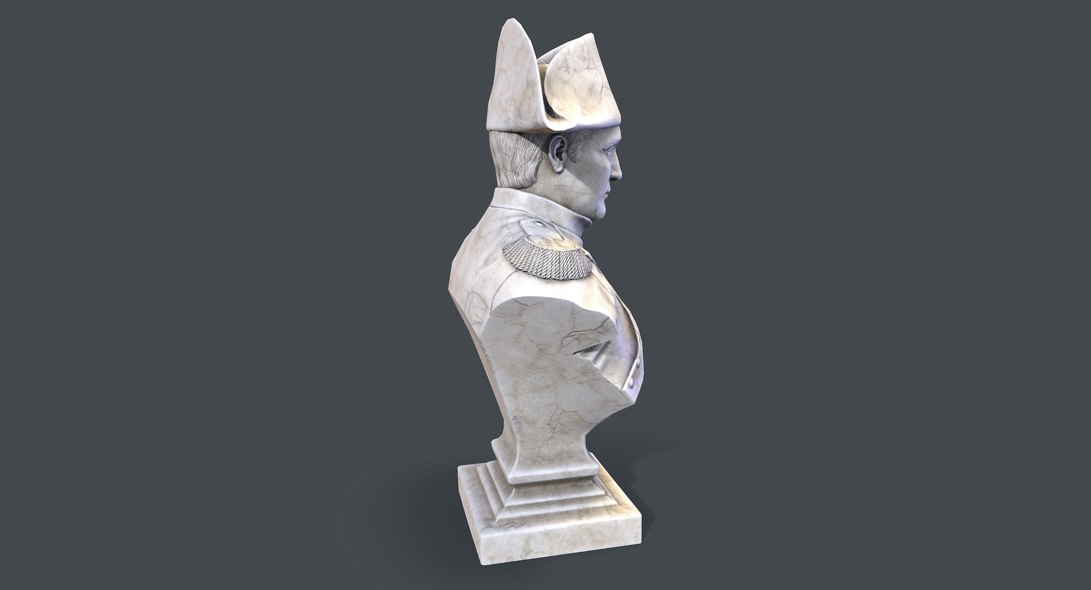 Napoleon Bonaparte Bust lowpoly Low-poly 3D model_4