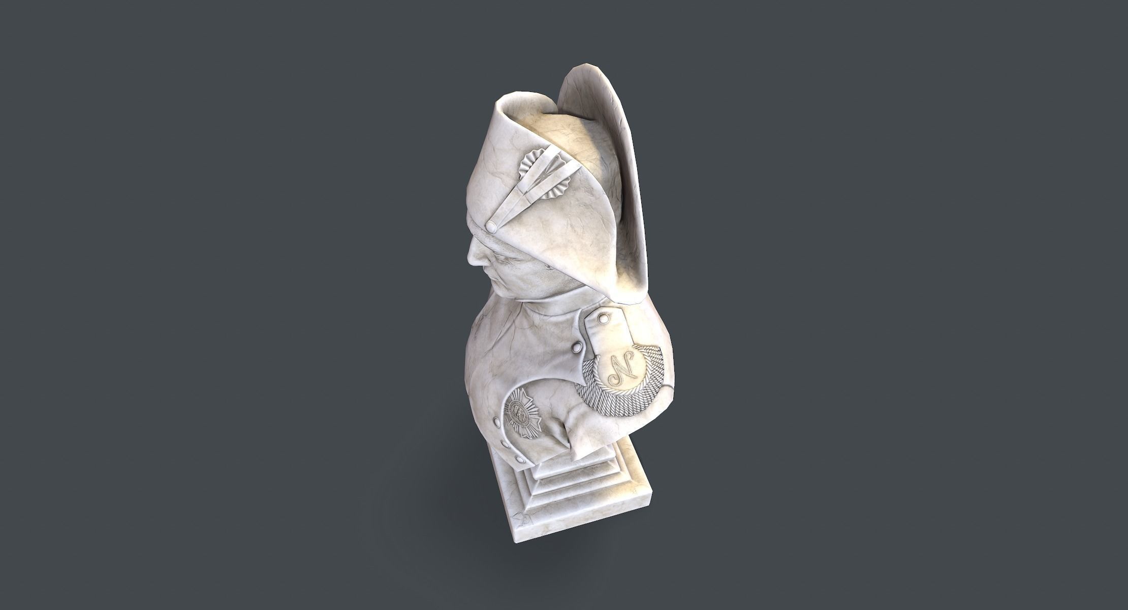 Napoleon Bonaparte Bust lowpoly Low-poly 3D model_5