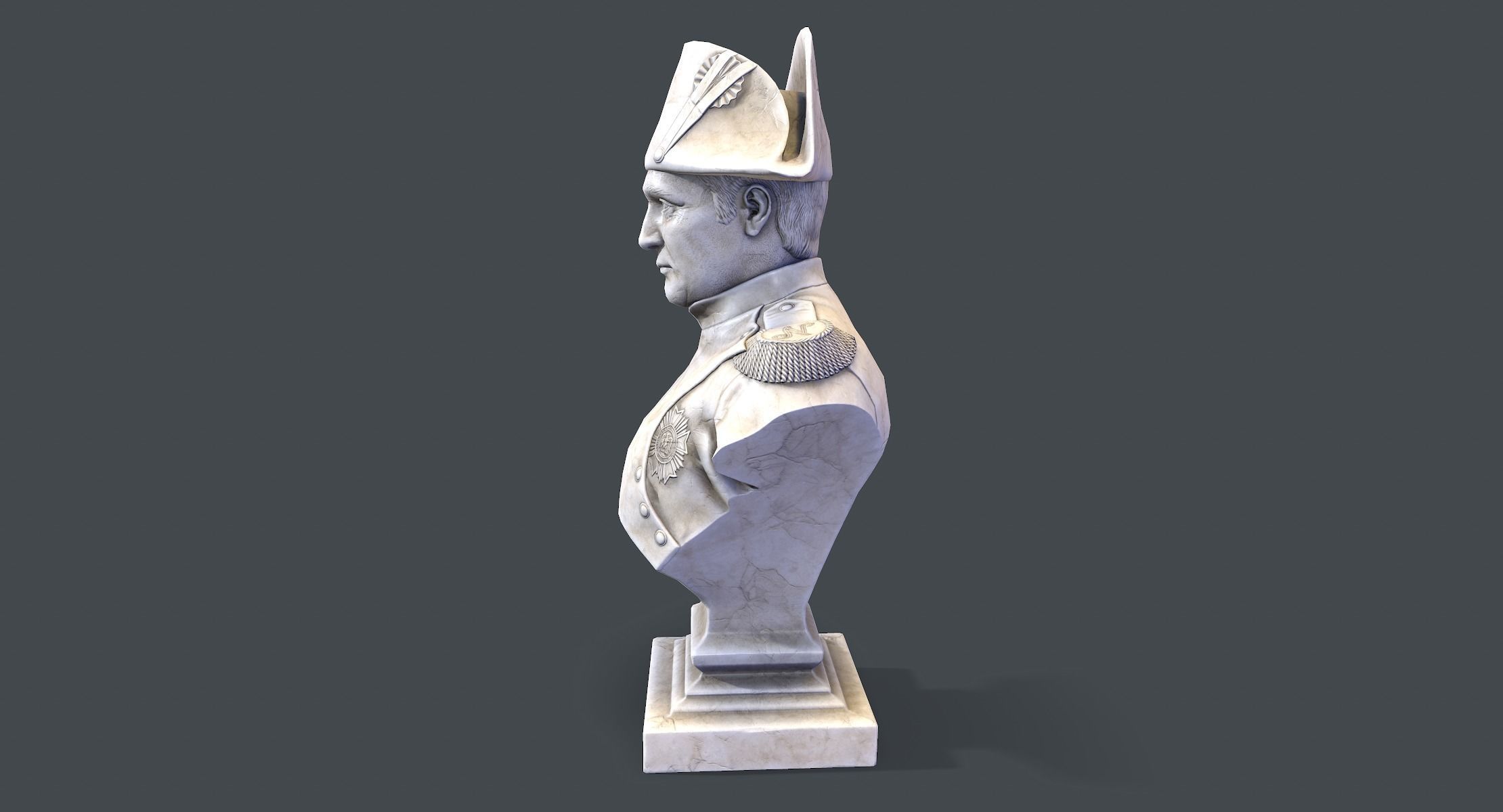 Napoleon Bonaparte Bust lowpoly Low-poly 3D model_2