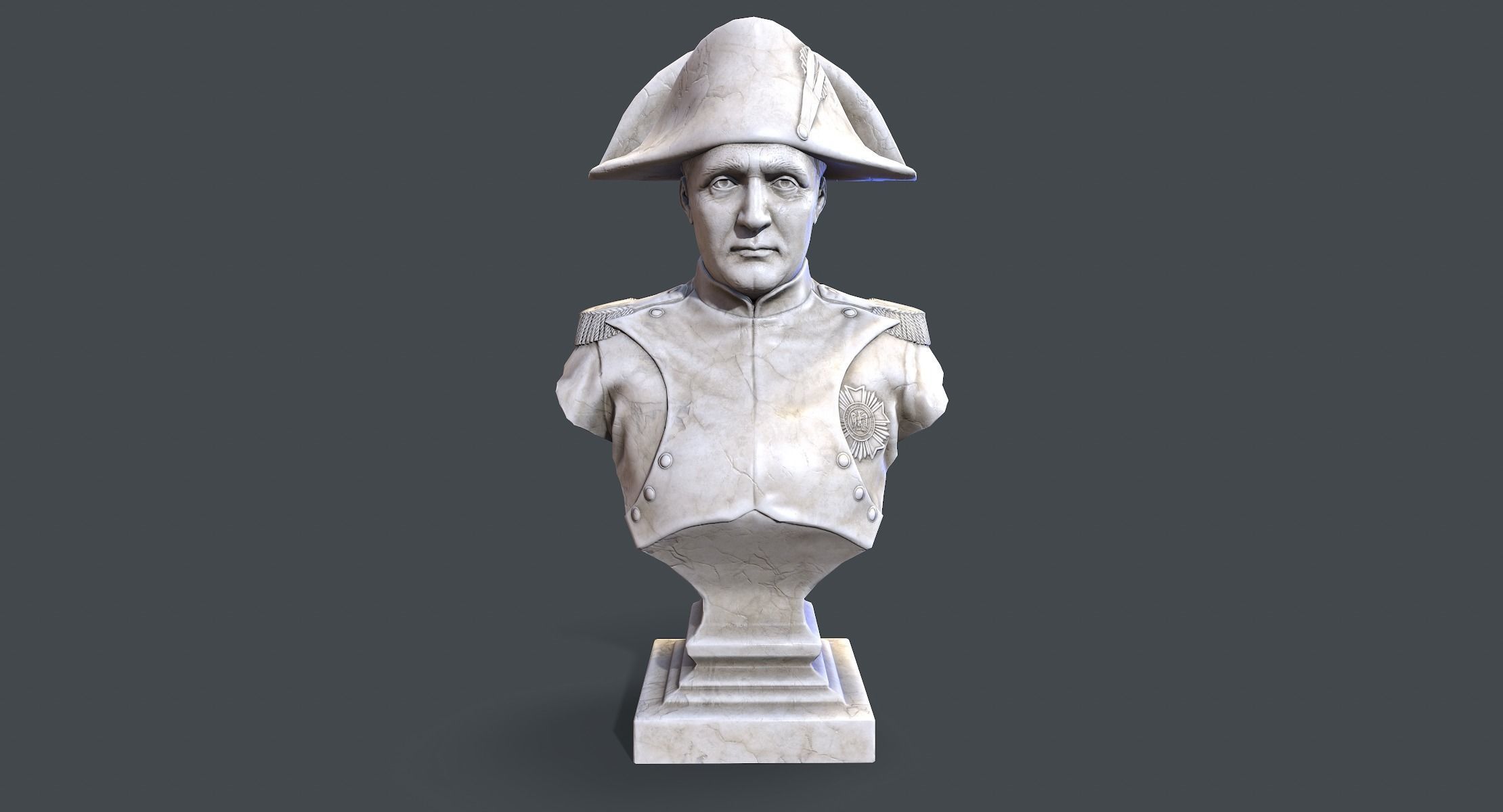 Napoleon Bonaparte Bust lowpoly Low-poly 3D model_3