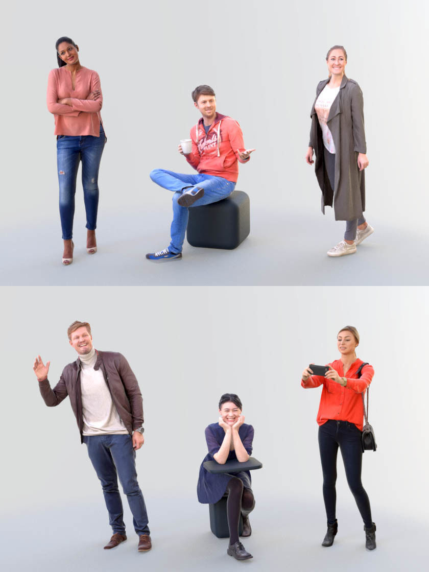 1003 Casual Bundle 01 3D Model Collection_4