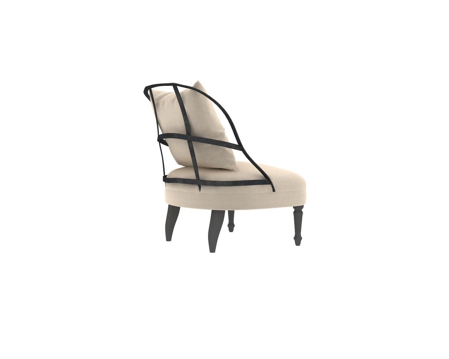 armchair accent chair with legs 3D model_6