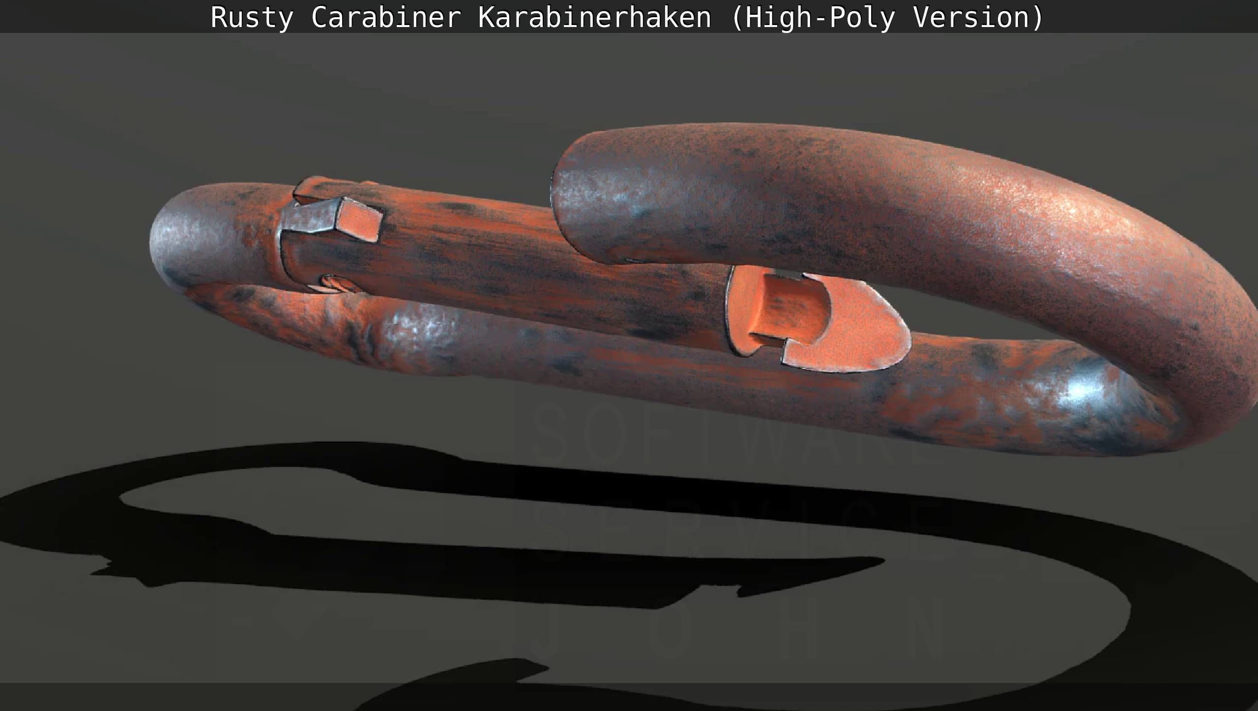 Rusty Carabiner - Karabinerhaken  - High-Poly Version 3D model_37