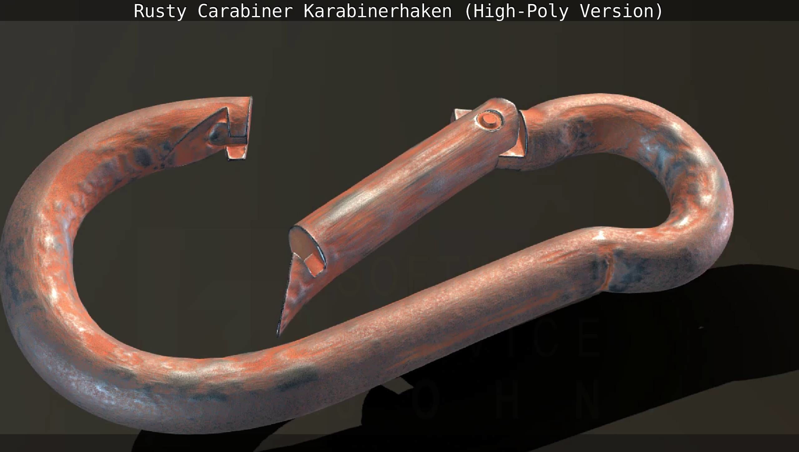 Rusty Carabiner - Karabinerhaken  - High-Poly Version 3D model_29