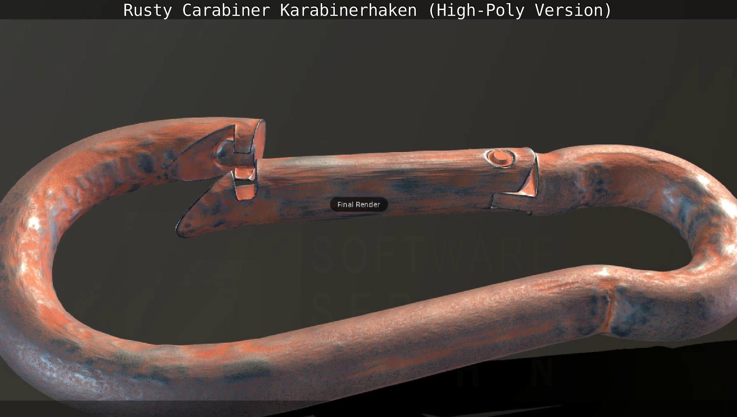 Rusty Carabiner - Karabinerhaken  - High-Poly Version 3D model_135