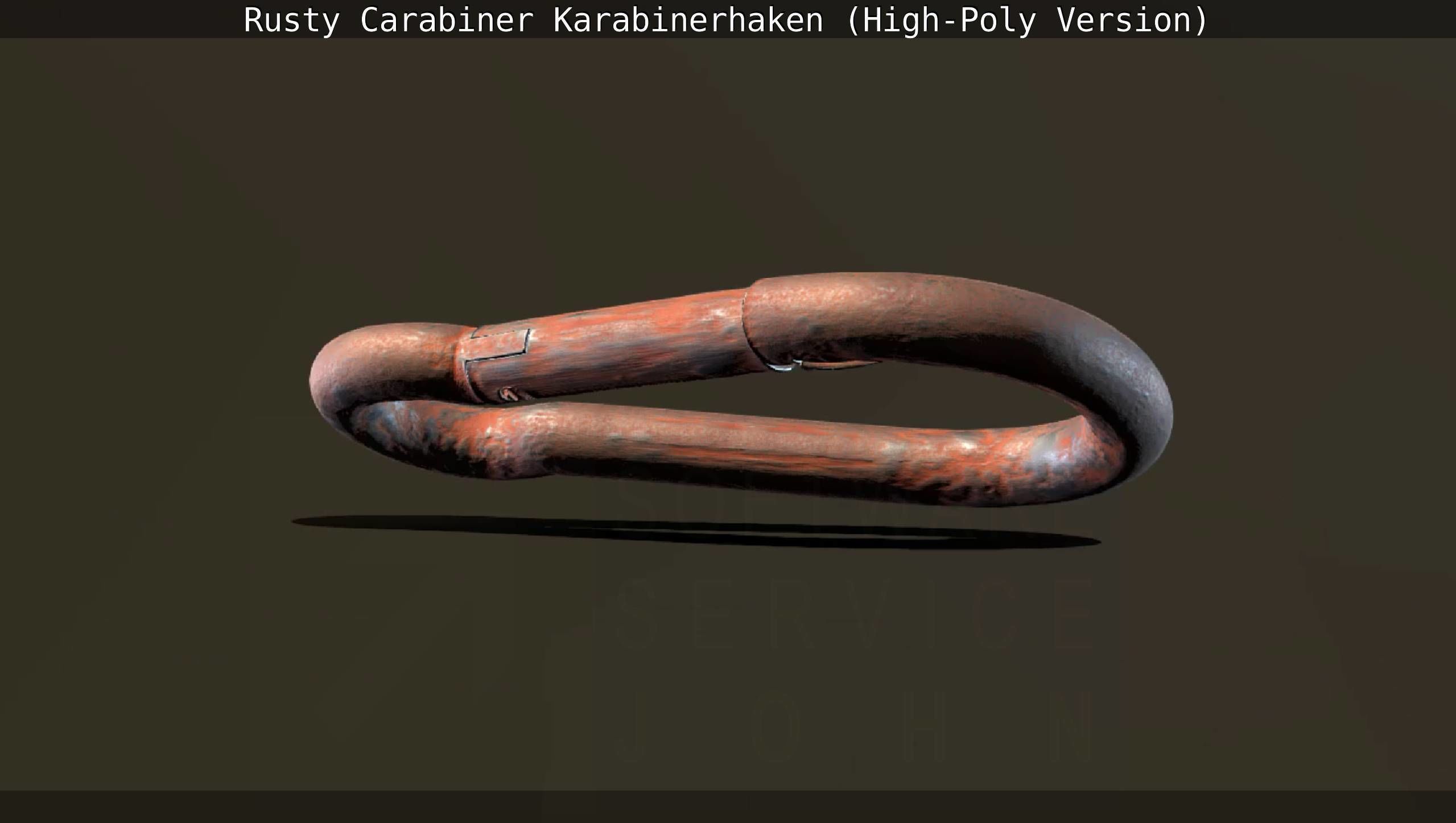 Rusty Carabiner - Karabinerhaken  - High-Poly Version 3D model_138