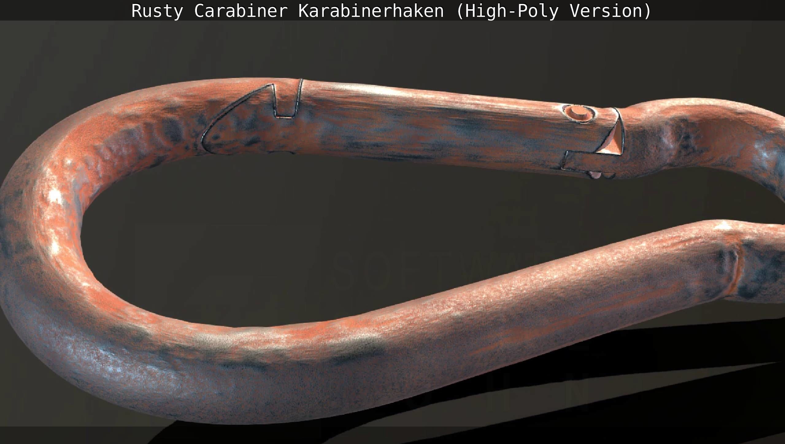 Rusty Carabiner - Karabinerhaken  - High-Poly Version 3D model_84