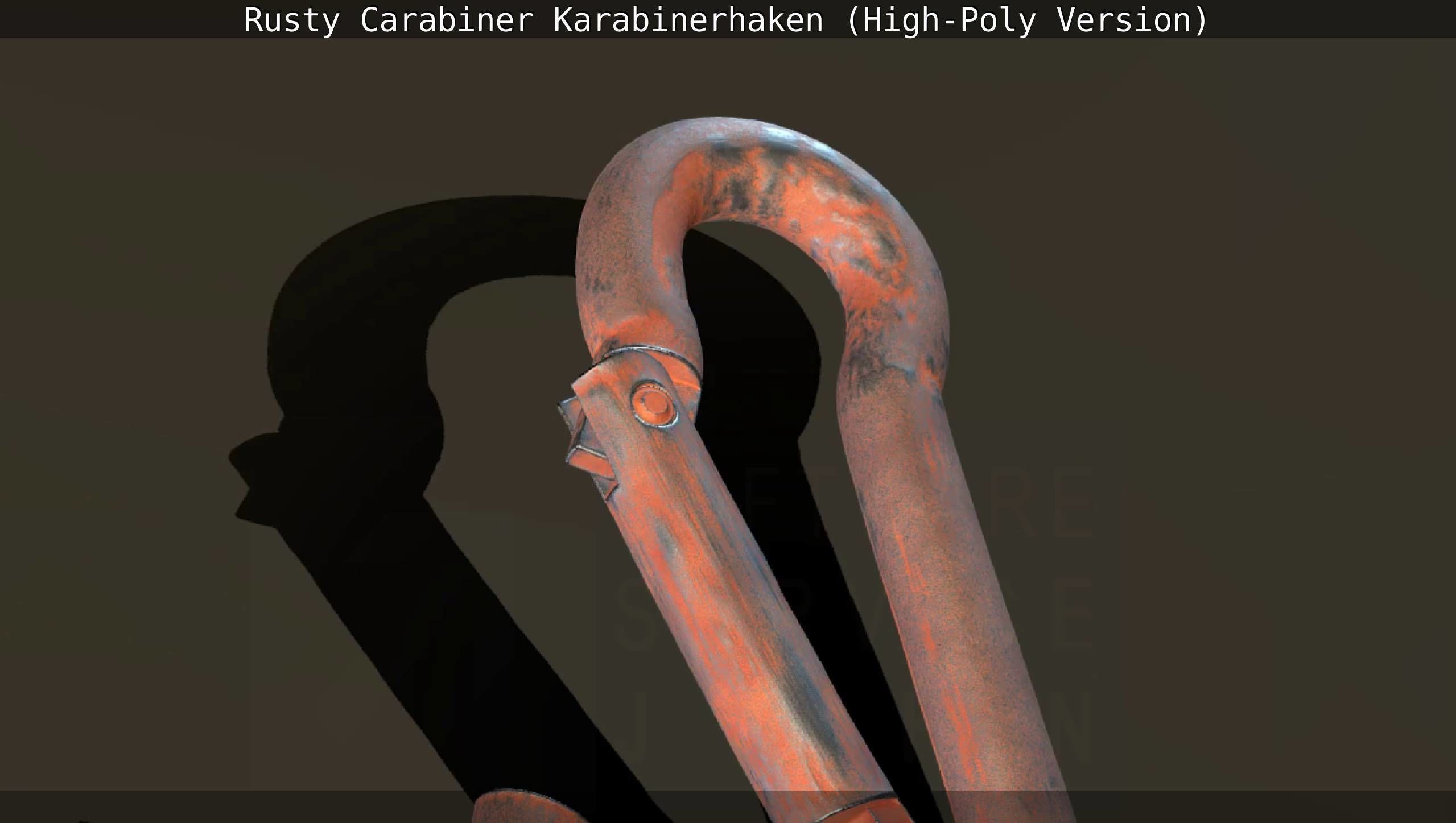 Rusty Carabiner - Karabinerhaken  - High-Poly Version 3D model_67