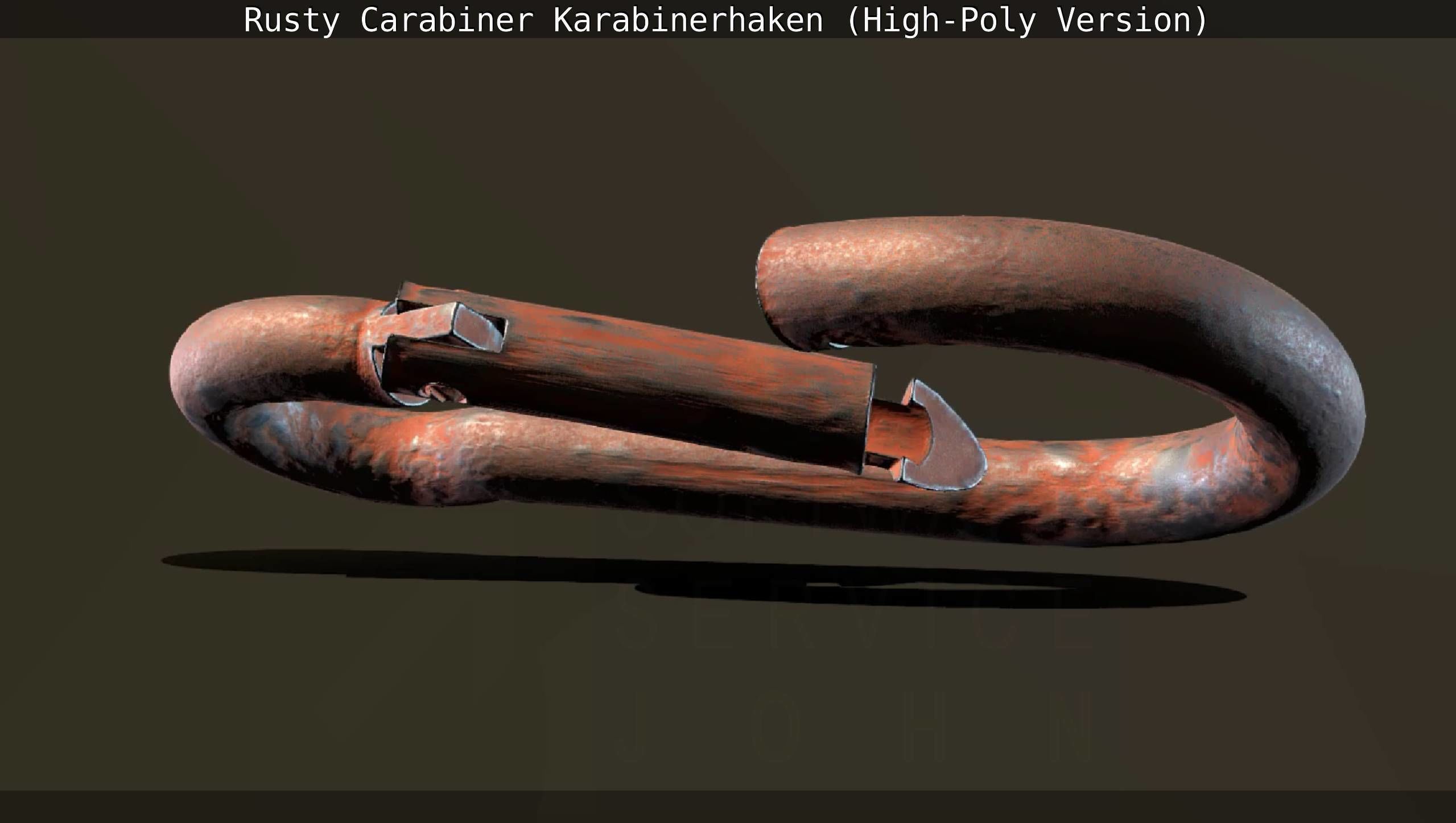 Rusty Carabiner - Karabinerhaken  - High-Poly Version 3D model_27