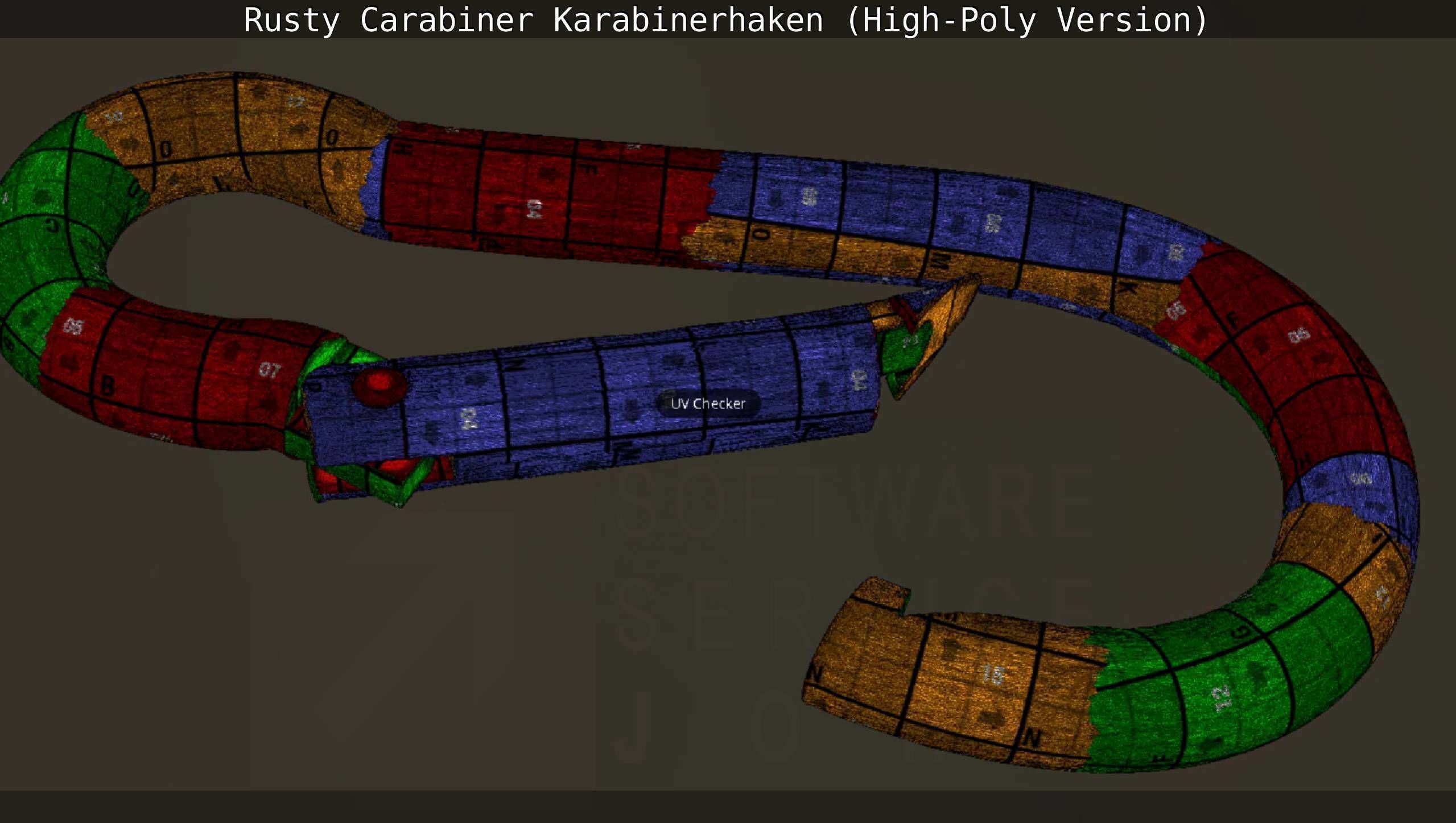 Rusty Carabiner - Karabinerhaken  - High-Poly Version 3D model_115