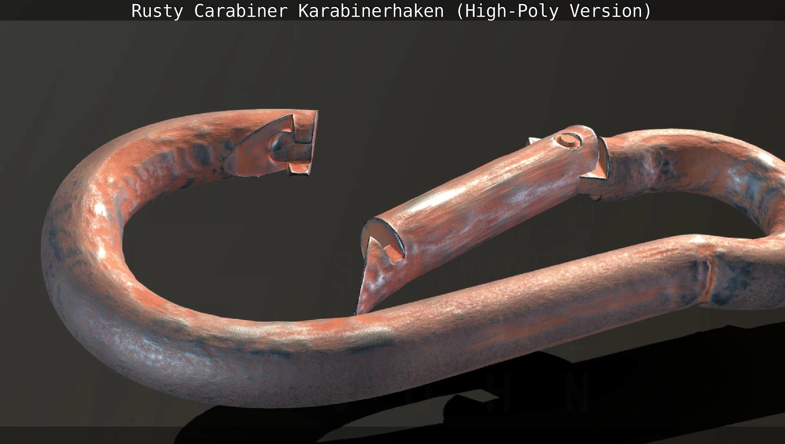 Rusty Carabiner - Karabinerhaken  - High-Poly Version 3D model_76