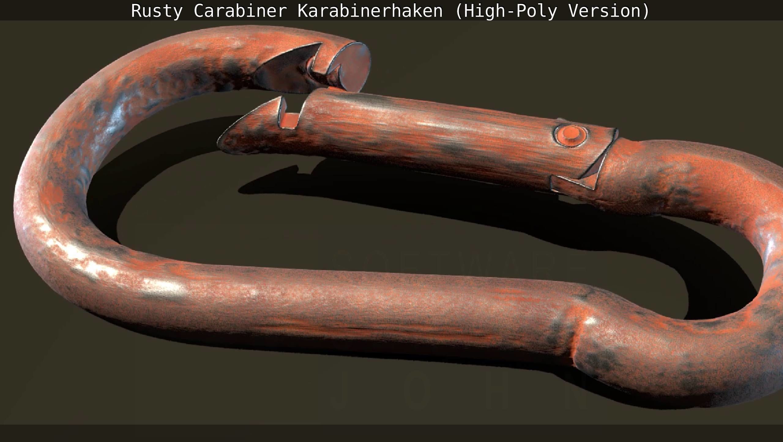 Rusty Carabiner - Karabinerhaken  - High-Poly Version 3D model_33