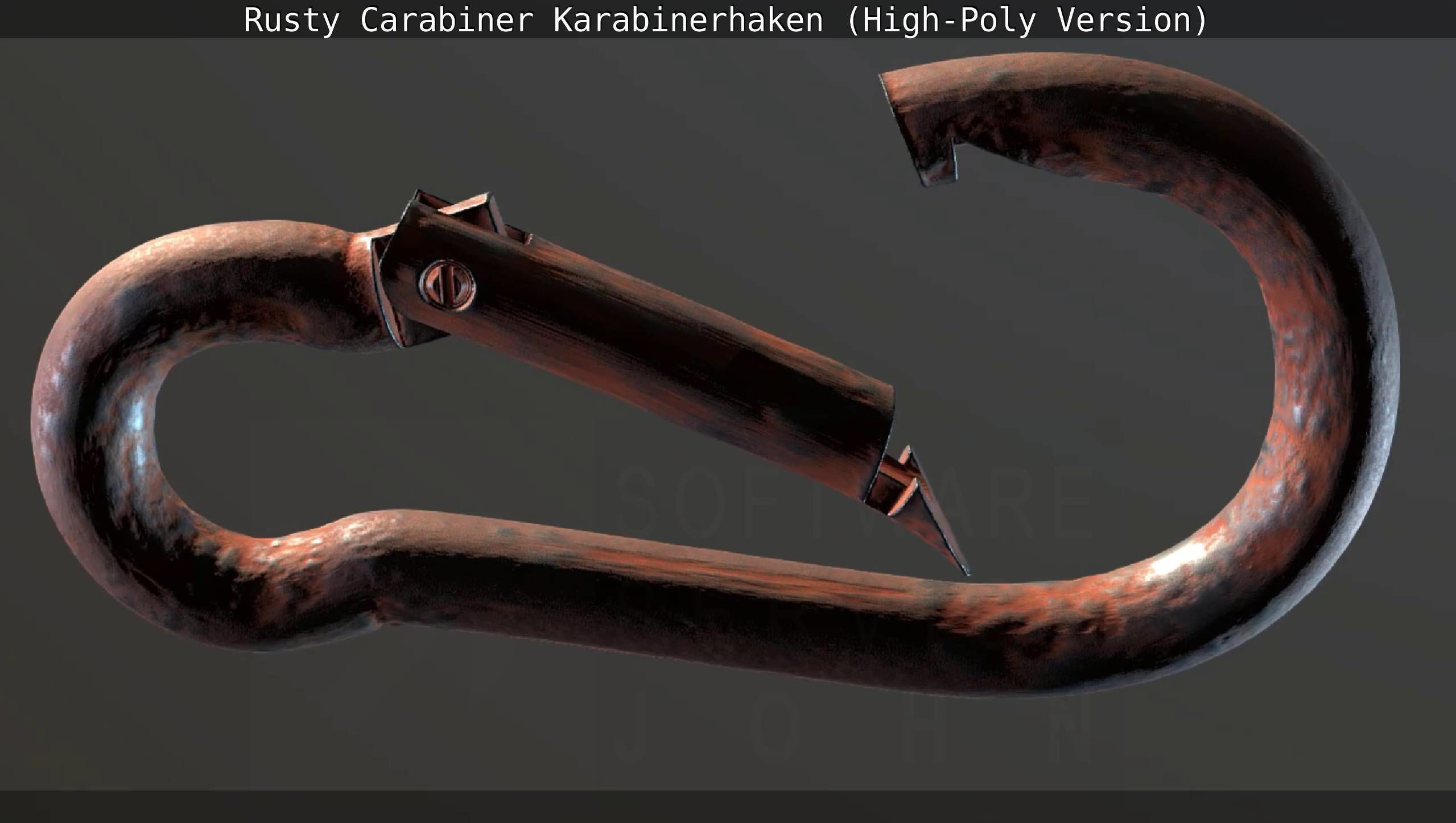 Rusty Carabiner - Karabinerhaken  - High-Poly Version 3D model_4