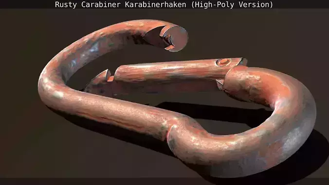 Rusty Carabiner - Karabinerhaken  - High-Poly Version 3D model