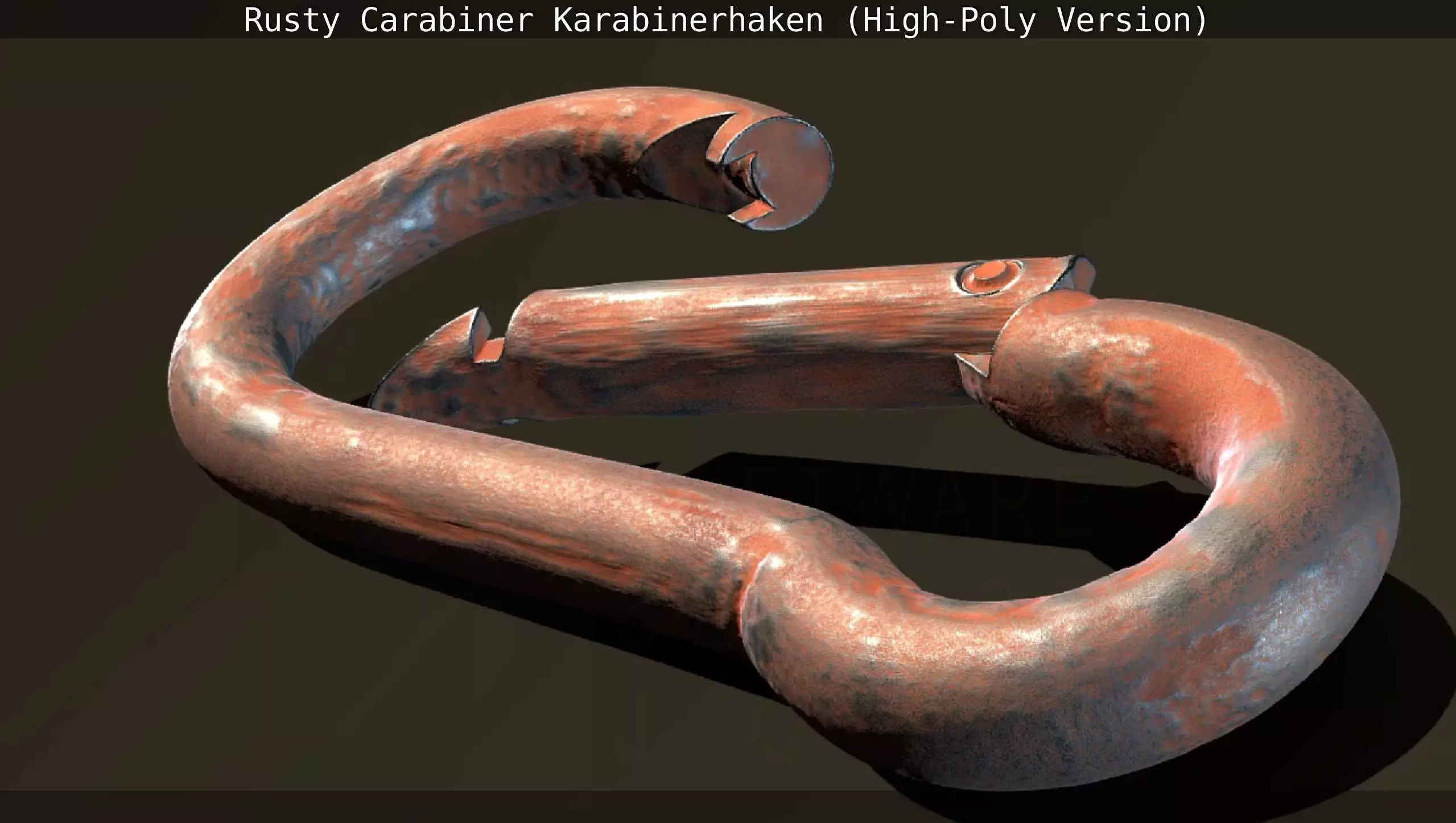Rusty Carabiner - Karabinerhaken  - High-Poly Version 3D model_0
