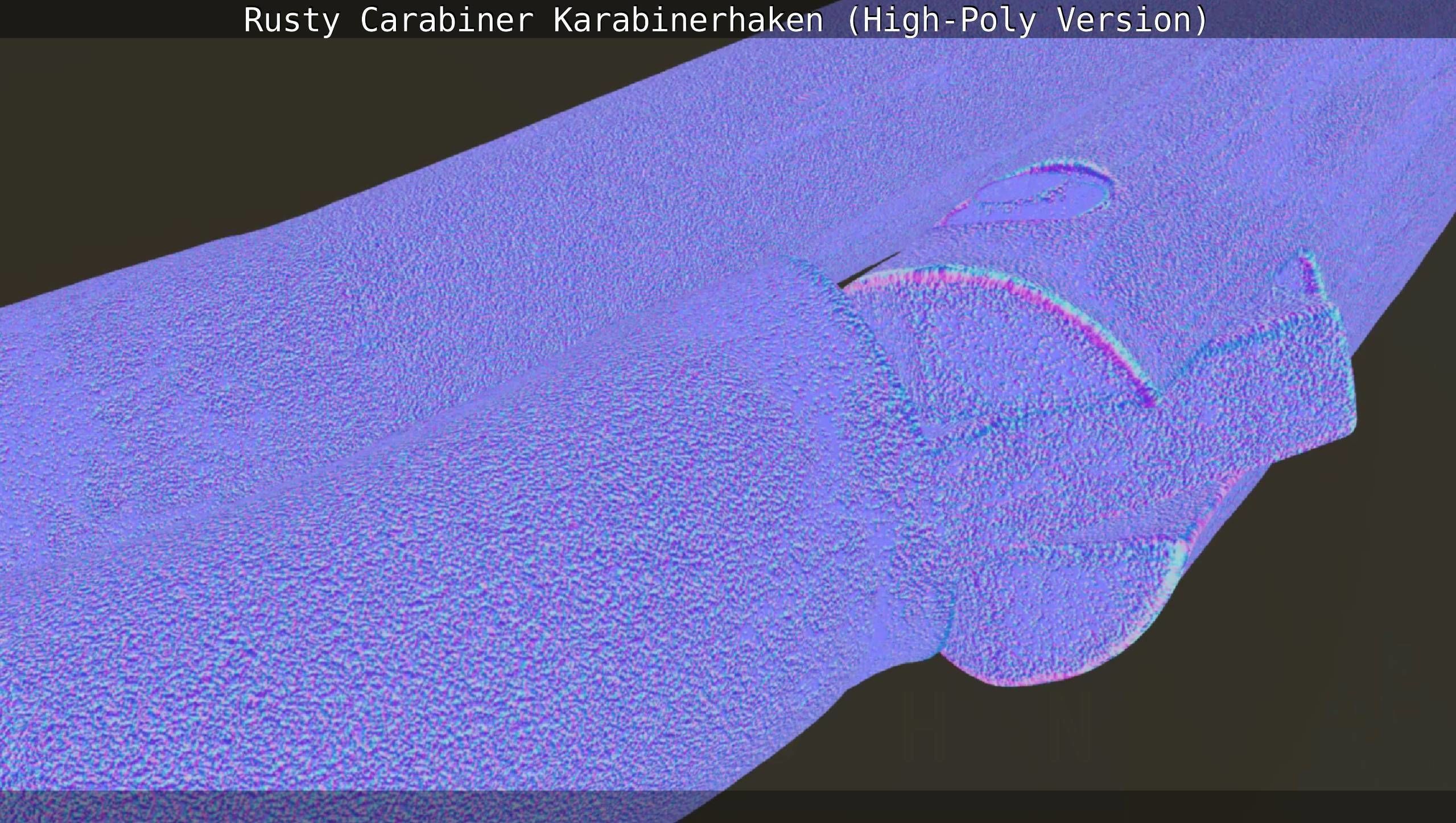 Rusty Carabiner - Karabinerhaken  - High-Poly Version 3D model_125
