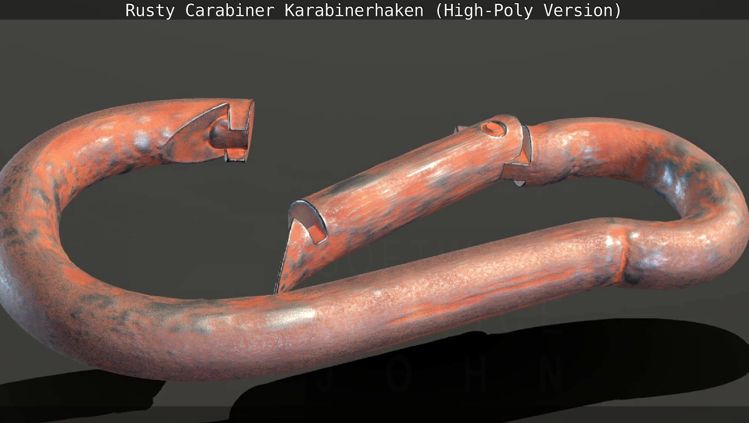 Rusty Carabiner - Karabinerhaken  - High-Poly Version 3D model_17