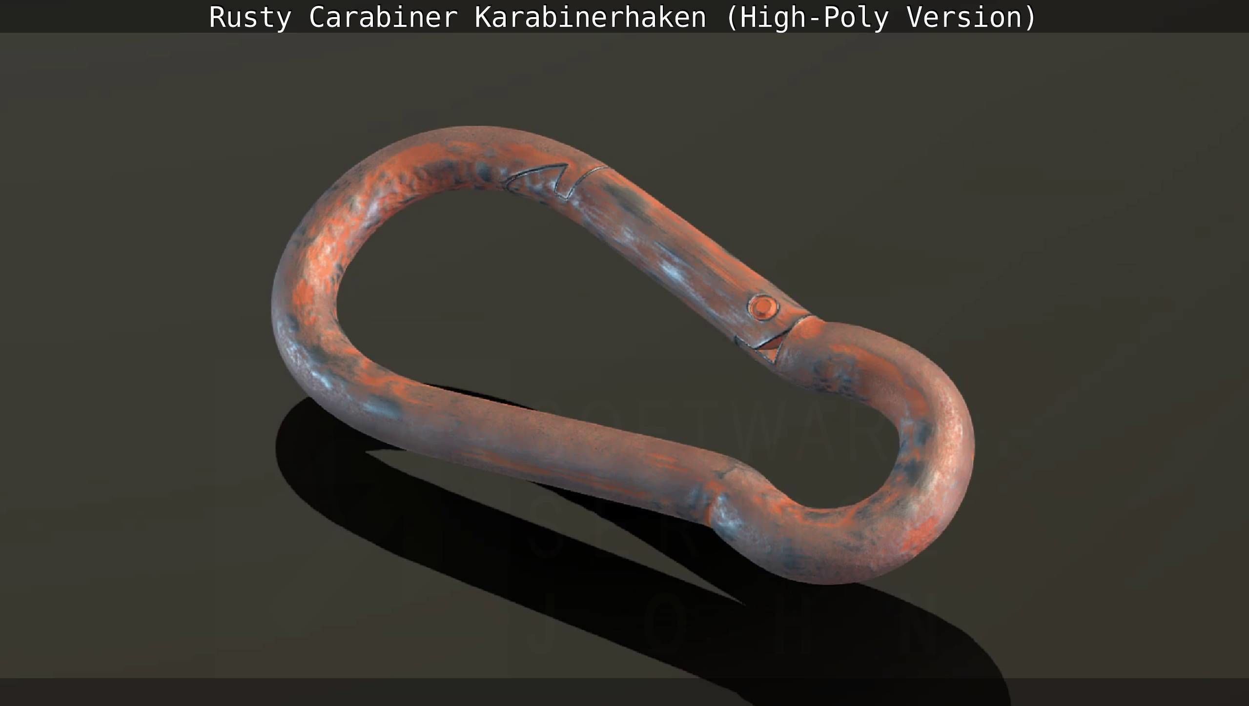 Rusty Carabiner - Karabinerhaken  - High-Poly Version 3D model_142