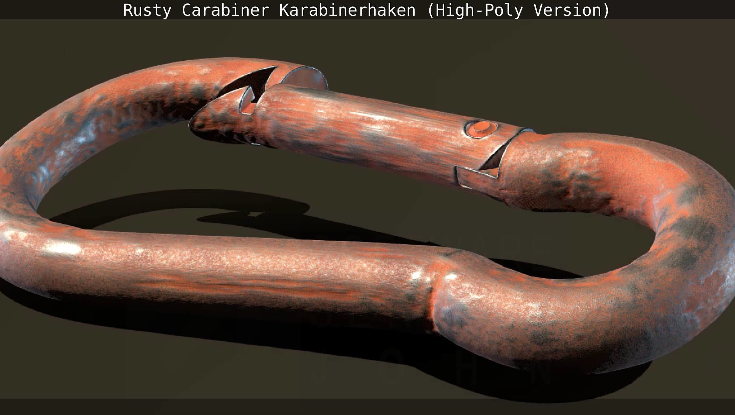 Rusty Carabiner - Karabinerhaken  - High-Poly Version 3D model_10