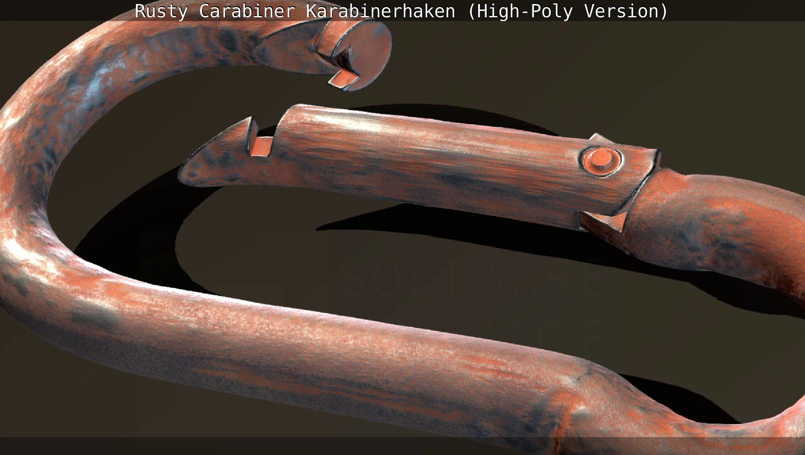 Rusty Carabiner - Karabinerhaken  - High-Poly Version 3D model_145