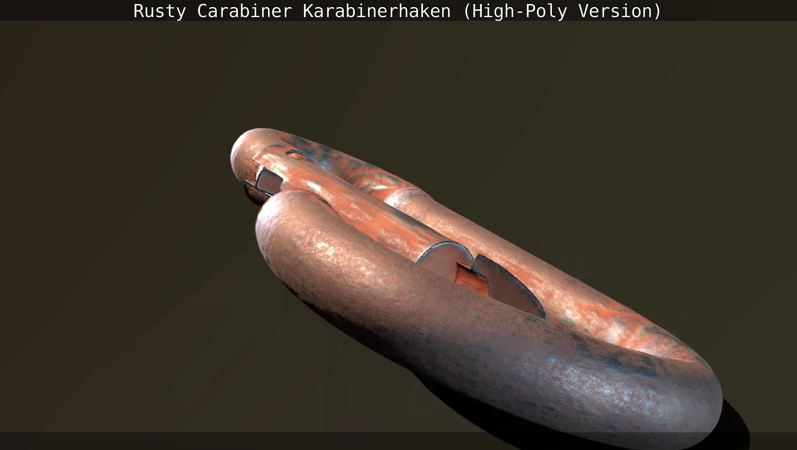 Rusty Carabiner - Karabinerhaken  - High-Poly Version 3D model_136
