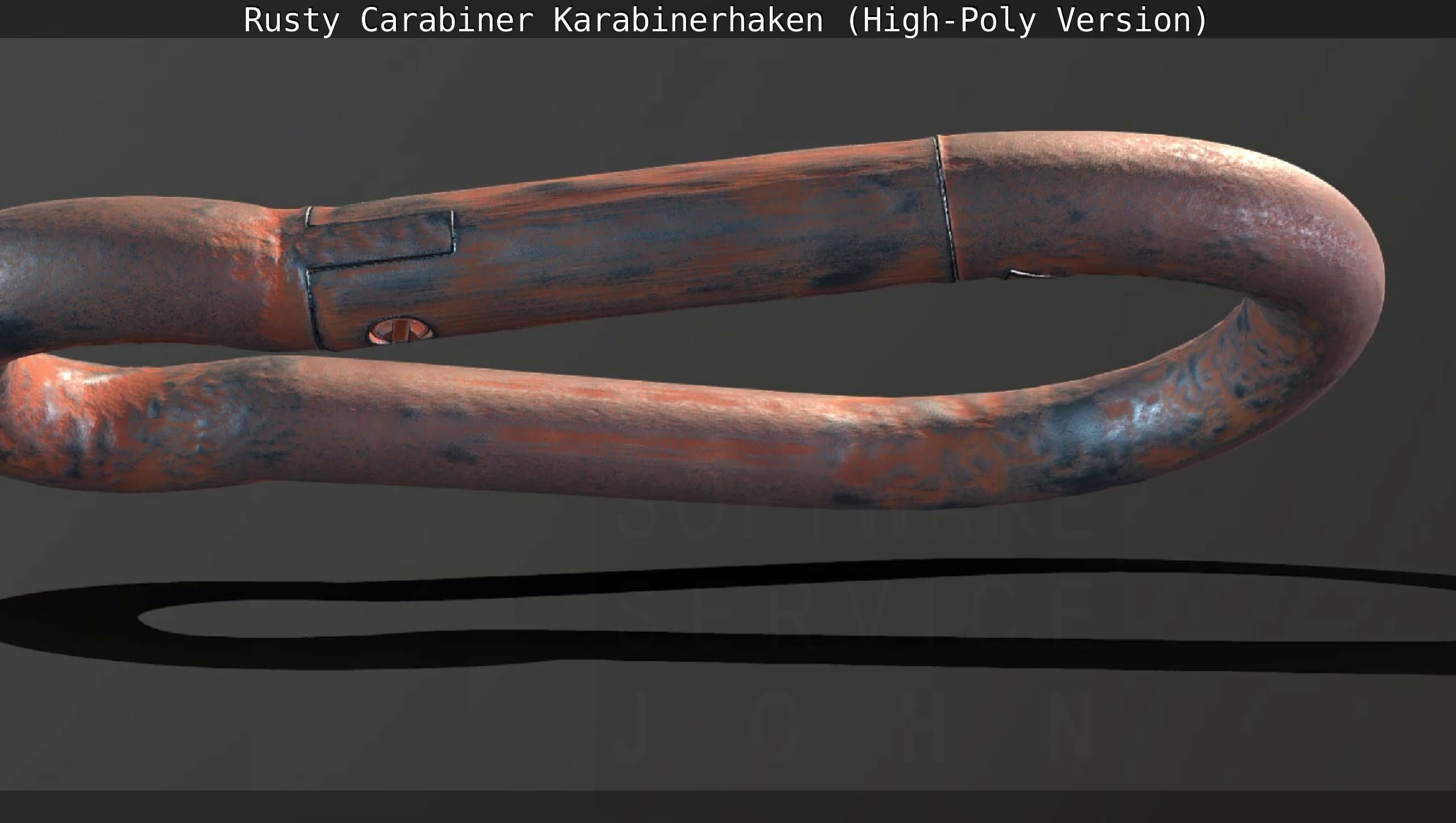 Rusty Carabiner - Karabinerhaken  - High-Poly Version 3D model_35