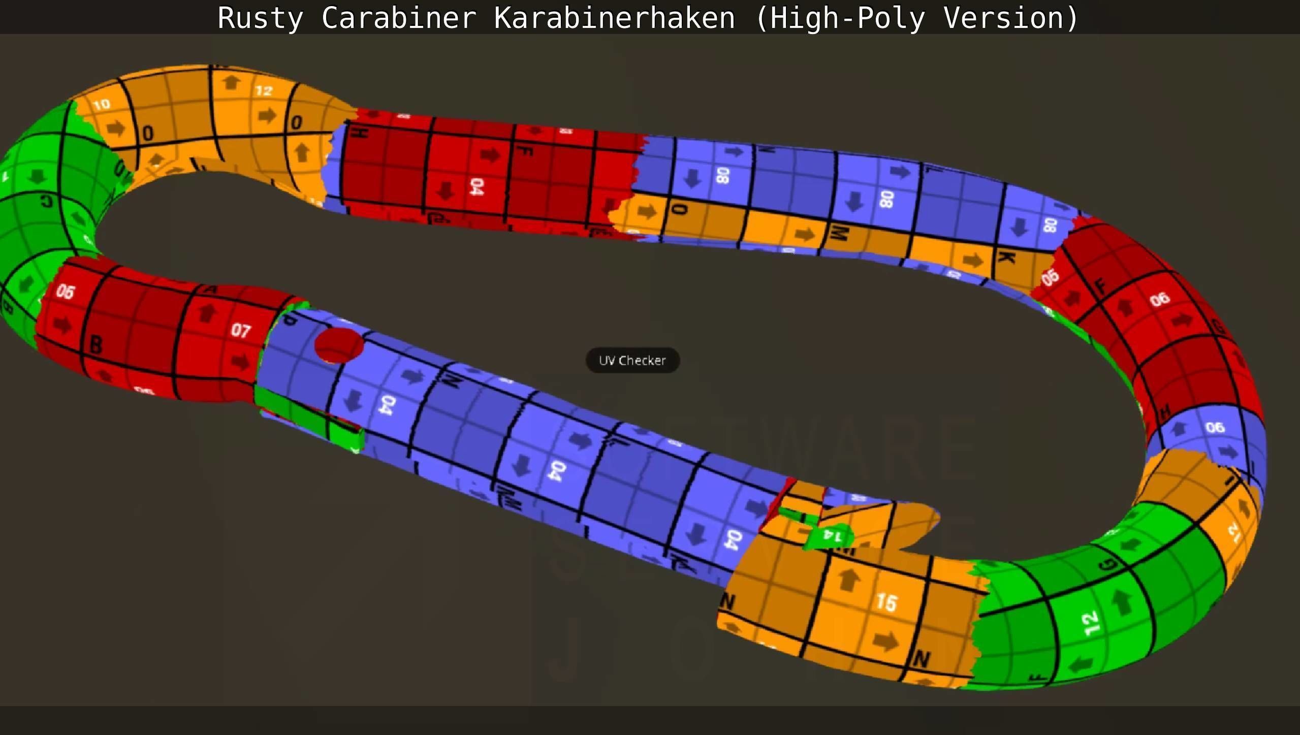 Rusty Carabiner - Karabinerhaken  - High-Poly Version 3D model_118