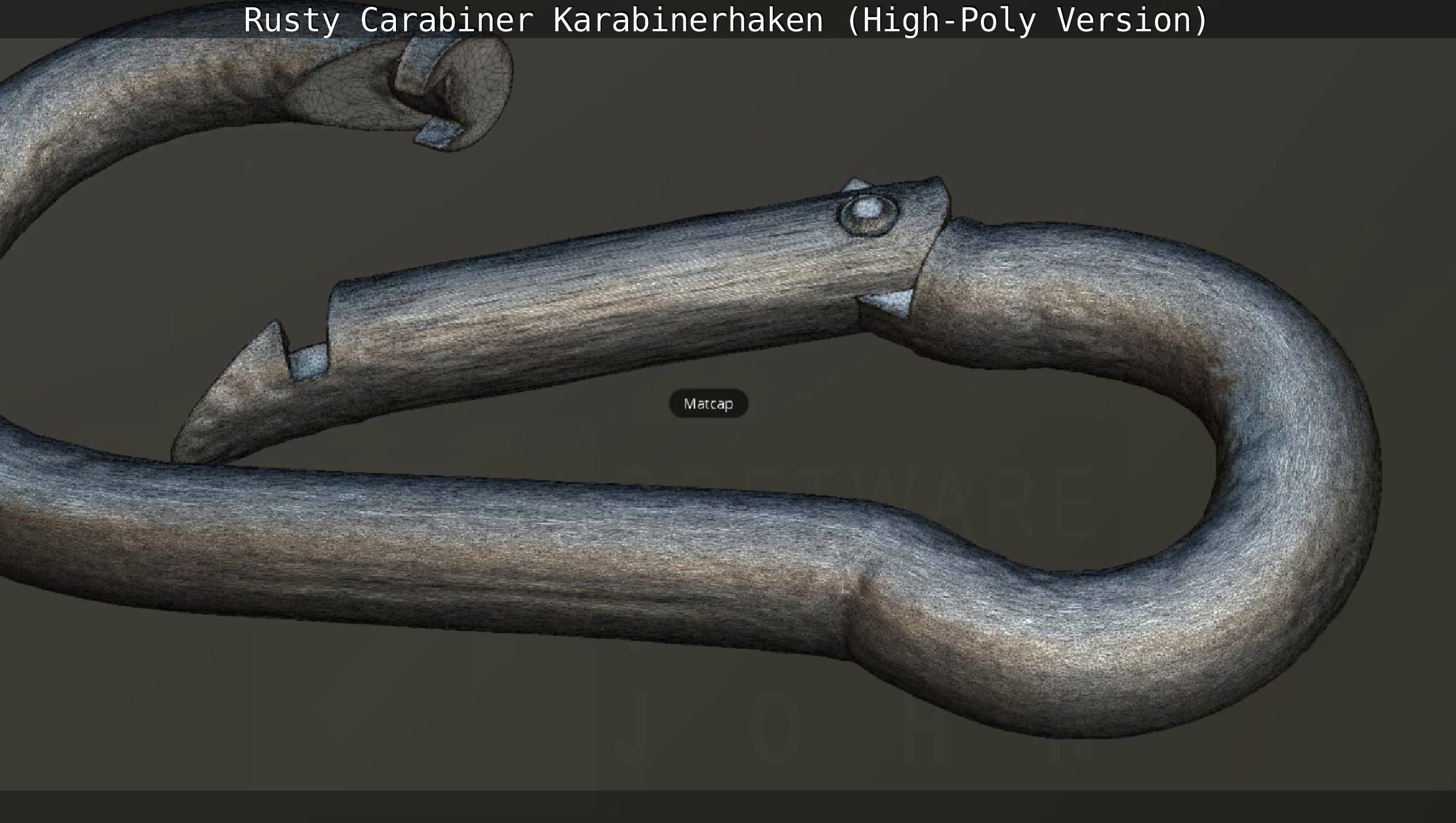Rusty Carabiner - Karabinerhaken  - High-Poly Version 3D model_89