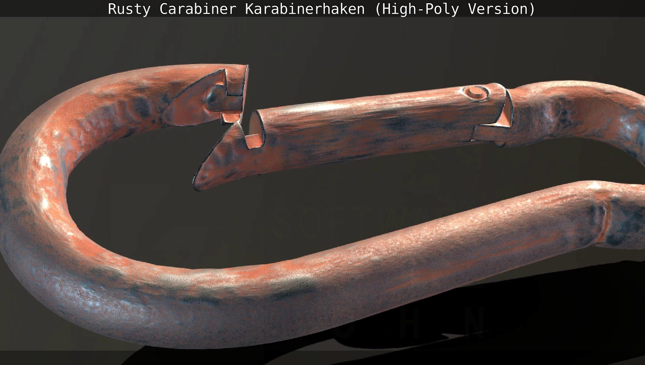 Rusty Carabiner - Karabinerhaken  - High-Poly Version 3D model_86