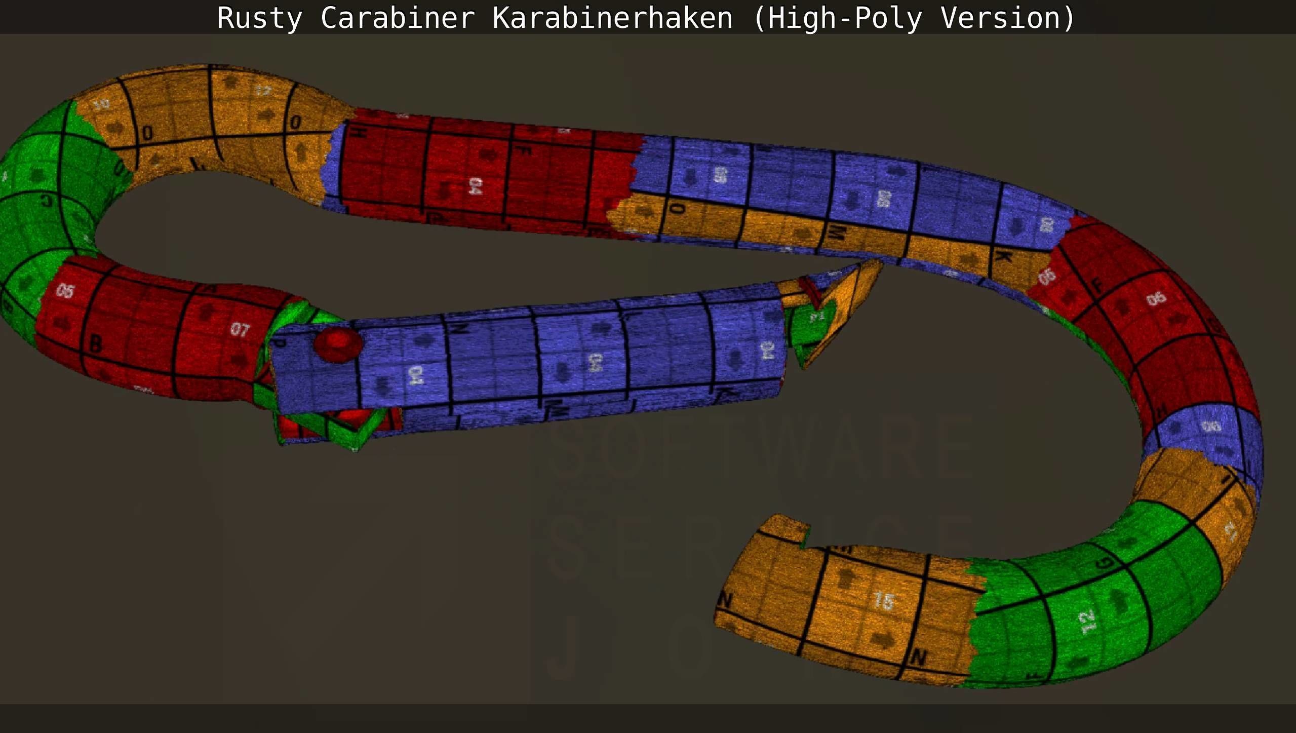Rusty Carabiner - Karabinerhaken  - High-Poly Version 3D model_119