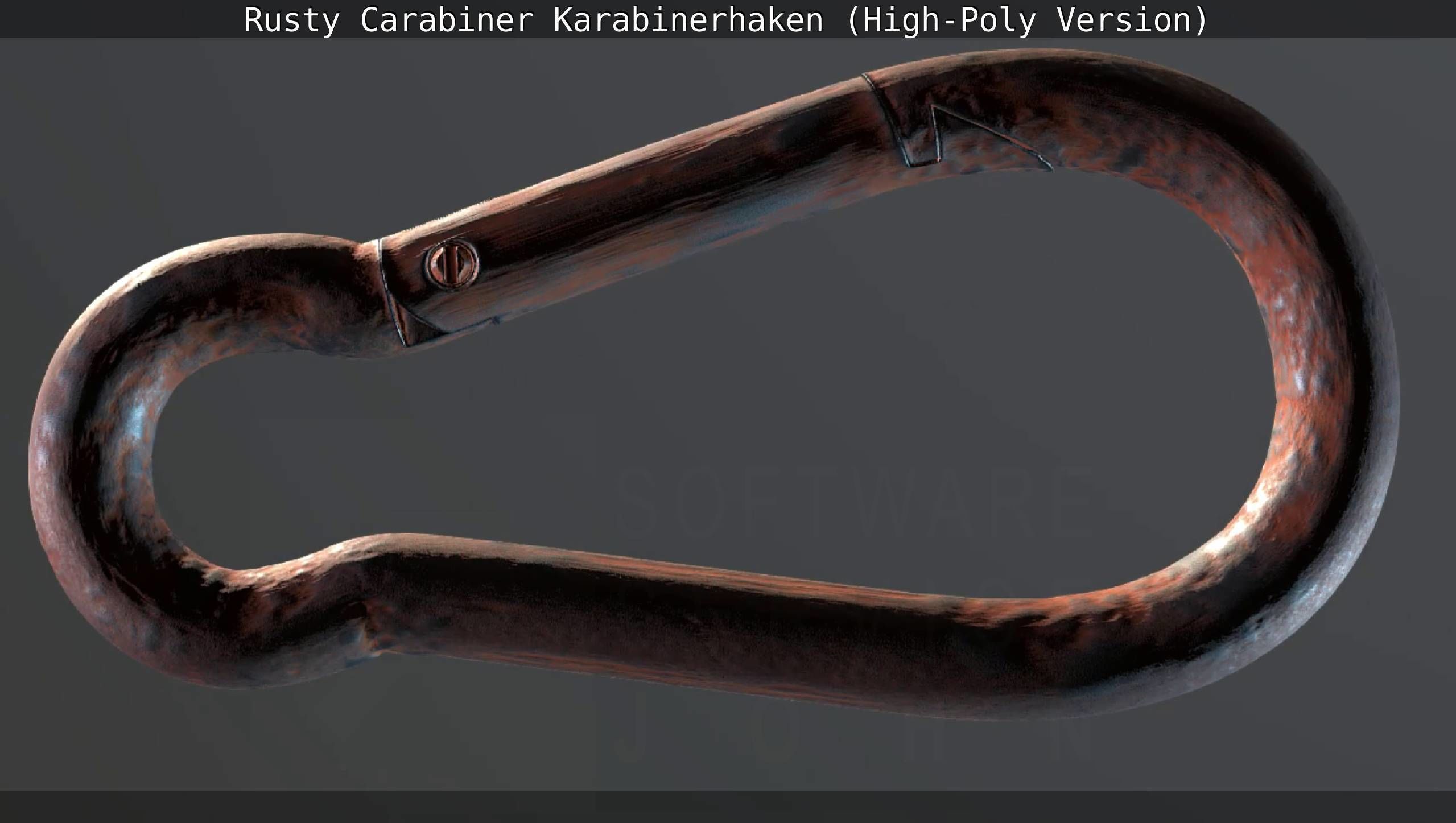 Rusty Carabiner - Karabinerhaken  - High-Poly Version 3D model_5