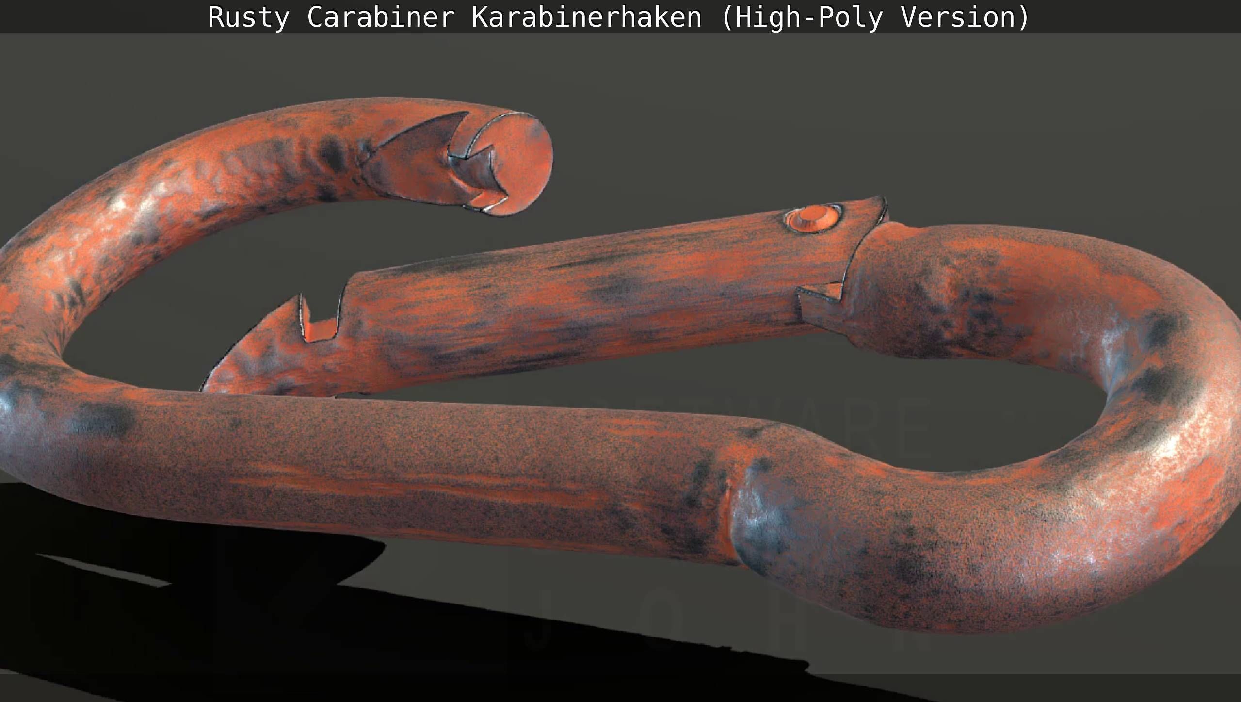 Rusty Carabiner - Karabinerhaken  - High-Poly Version 3D model_146