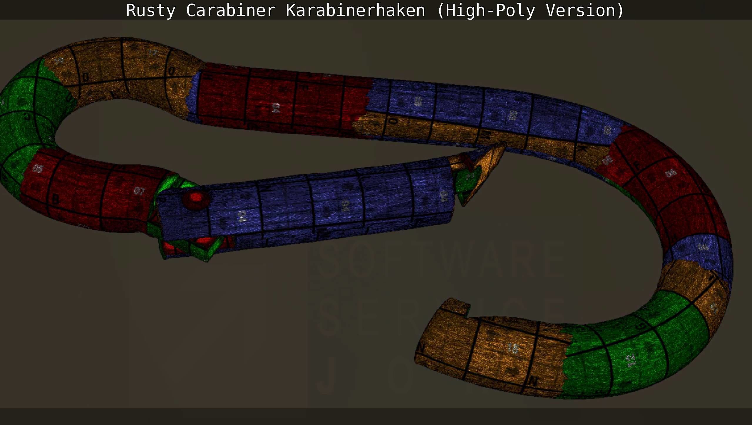 Rusty Carabiner - Karabinerhaken  - High-Poly Version 3D model_110