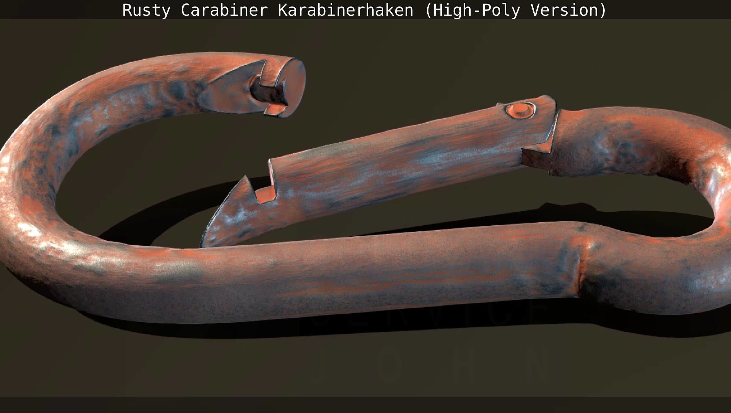 Rusty Carabiner - Karabinerhaken  - High-Poly Version 3D model_39