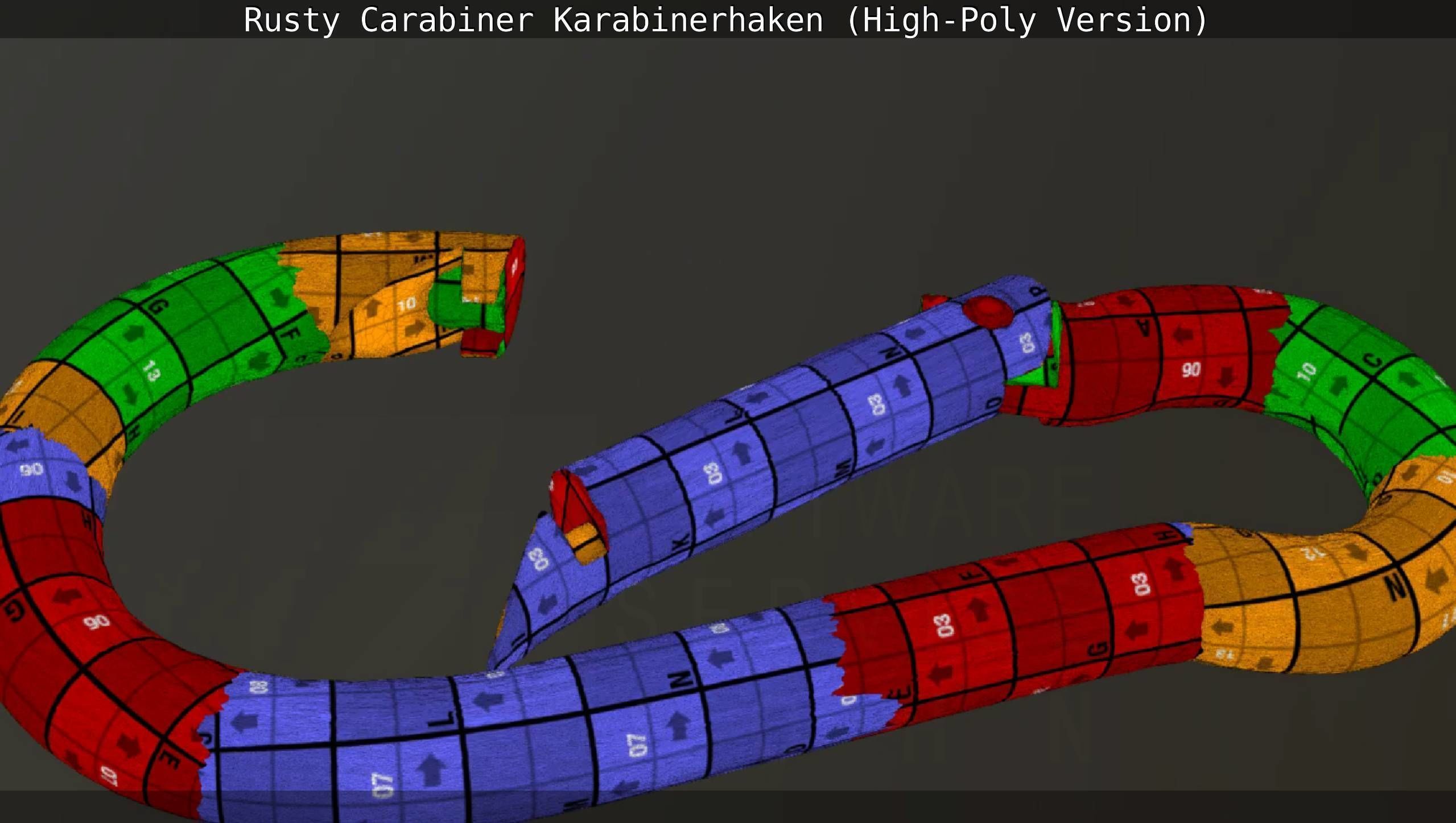Rusty Carabiner - Karabinerhaken  - High-Poly Version 3D model_124