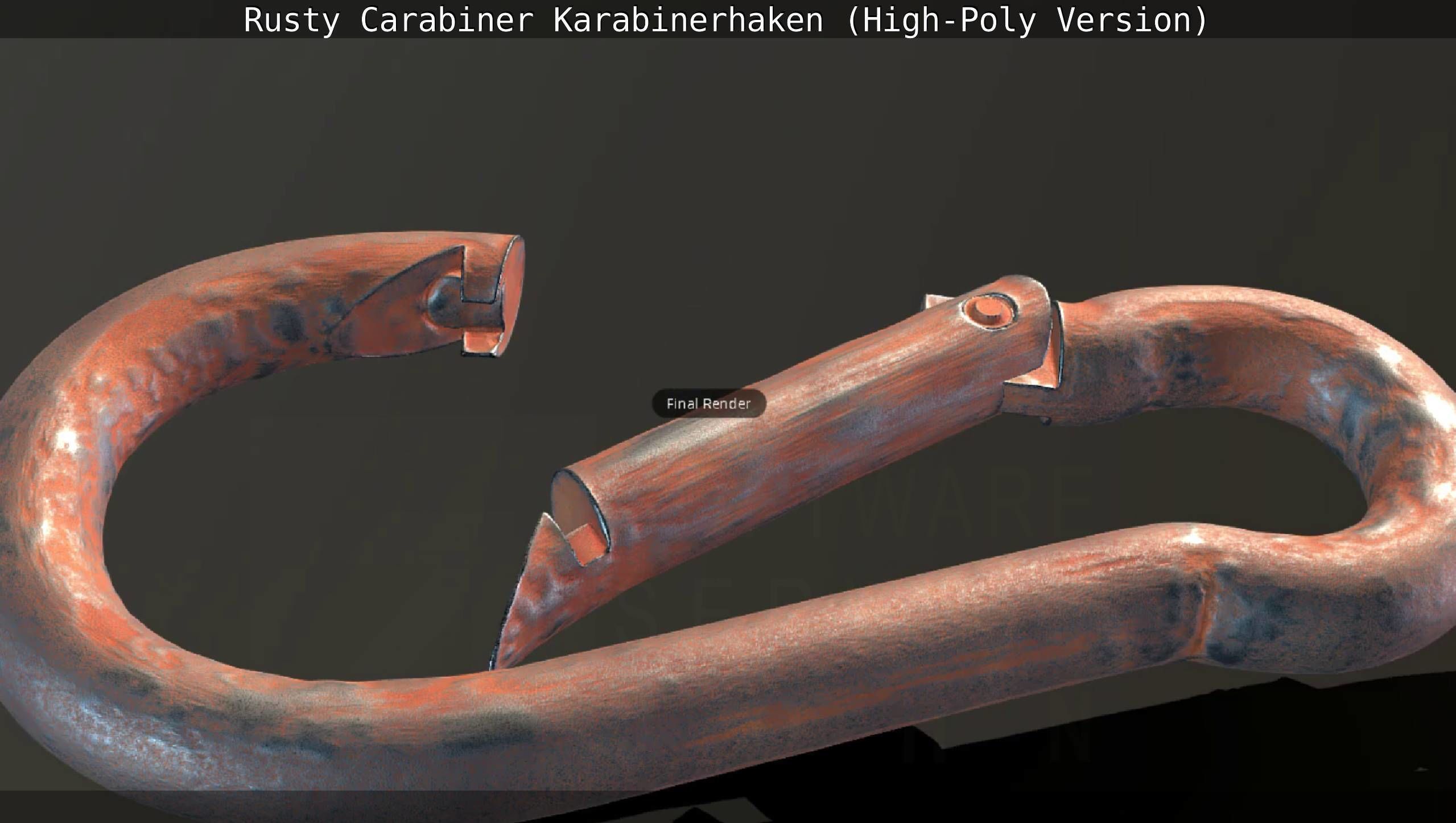 Rusty Carabiner - Karabinerhaken  - High-Poly Version 3D model_133