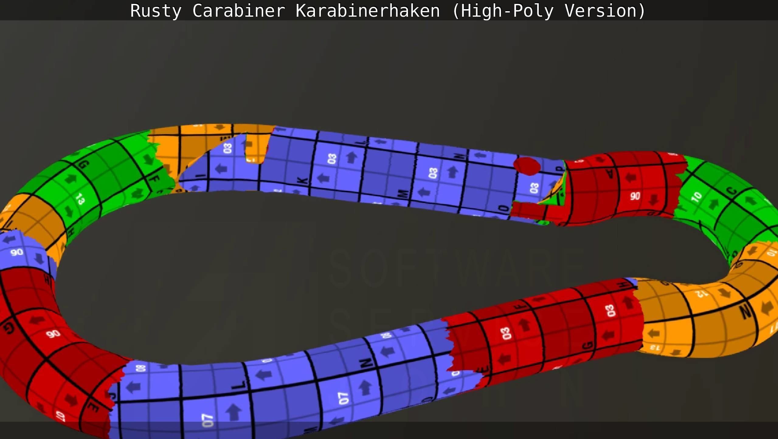 Rusty Carabiner - Karabinerhaken  - High-Poly Version 3D model_122