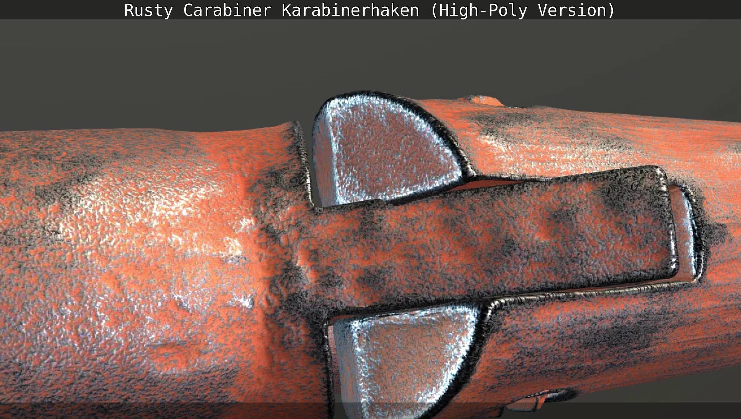 Rusty Carabiner - Karabinerhaken  - High-Poly Version 3D model_16